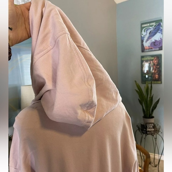 Young Fabulous And Broke Cardigan Jacket Sz M BLUSH Pink Hooded Wrap Drawstring - Picture 4 of 10
